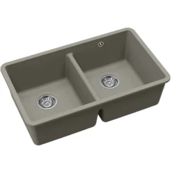 Clearwater Nova 2 Bowl Granite Composite Inset/Undermount Kitchen Sink - 810 x 480mm