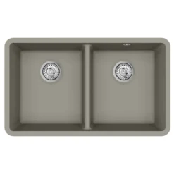 Clearwater Nova 2 Bowl Granite Composite Inset/Undermount Kitchen Sink - 810 x 480mm