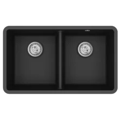 Clearwater Nova 2 Bowl Granite Composite Inset/Undermount Kitchen Sink - 810 x 480mm