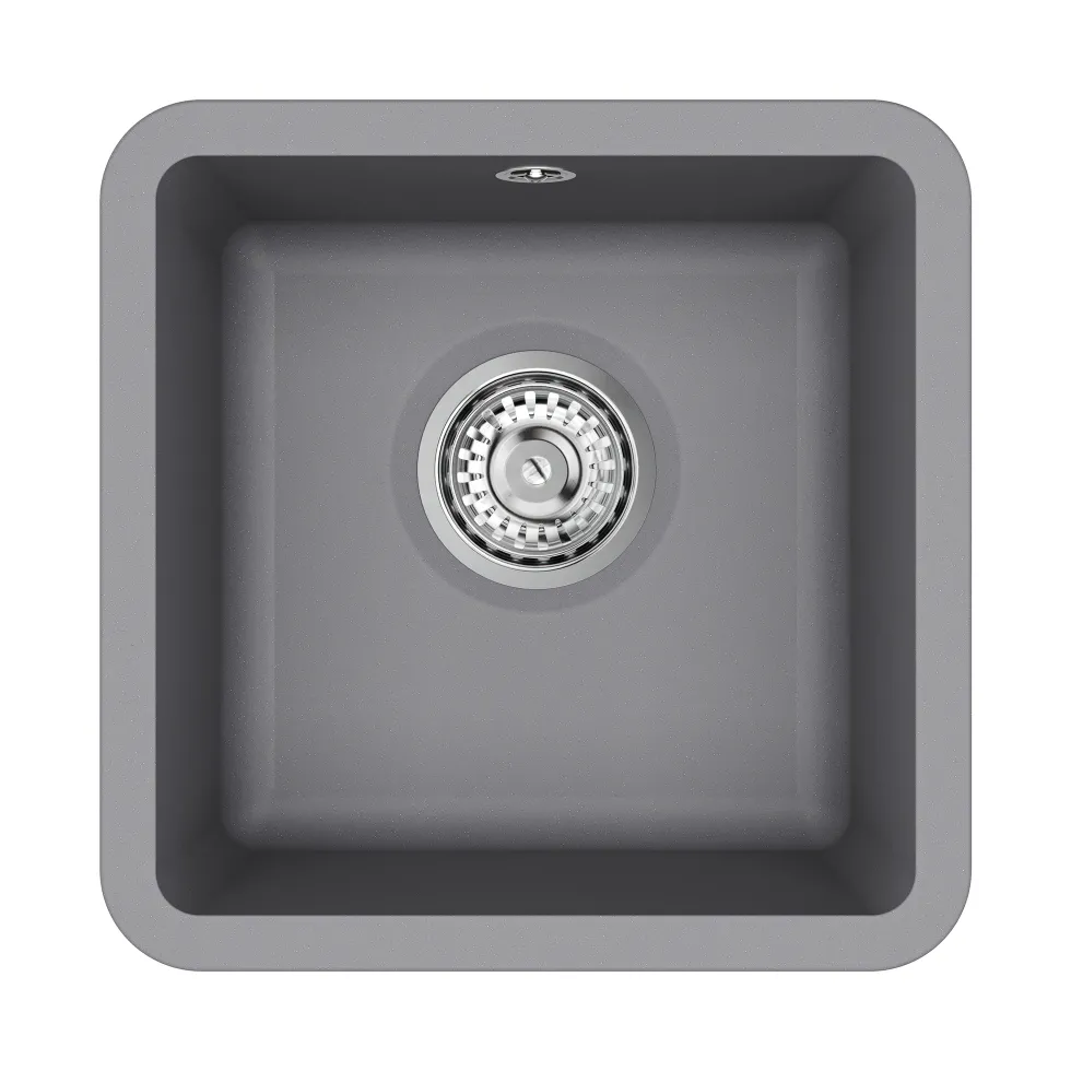 Clearwater Nova 1 Bowl Granite Composite Inset/Undermount Kitchen Sink - 380 x 380mm