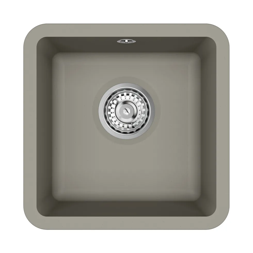 Clearwater Nova 1 Bowl Granite Composite Inset/Undermount Kitchen Sink - 380 x 380mm
