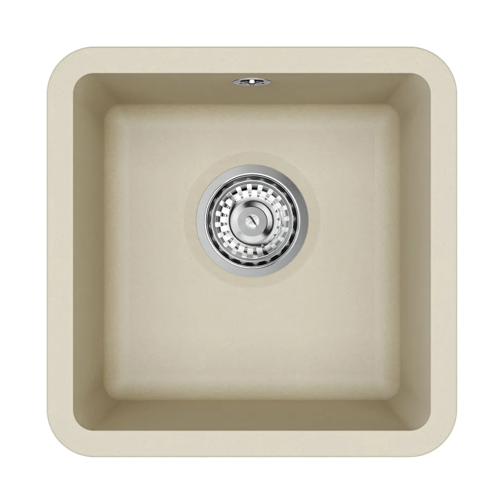 Clearwater Nova 1 Bowl Granite Composite Inset/Undermount Kitchen Sink - 380 x 380mm