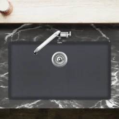Clearwater Nova 1 Bowl Granite Composite Inset/Undermount Kitchen Sink - 810 x 480mm