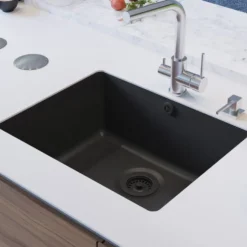 Clearwater Nova 1 Bowl Granite Composite Inset/Undermount Kitchen Sink - 585 x 460mm