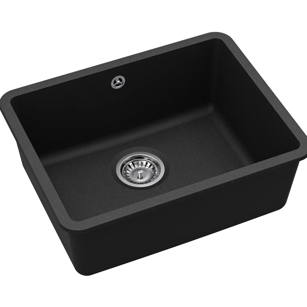 Clearwater Nova 1 Bowl Granite Composite Inset/Undermount Kitchen Sink - 585 x 460mm