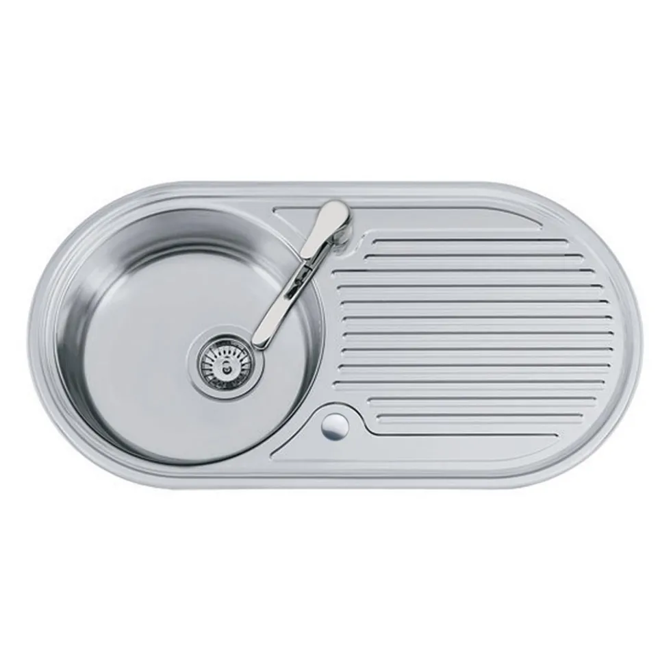 Clearwater Oboe Single Bowl Sink & Waste with Reversible Drainer - 847 x 444mm
