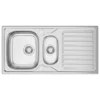 Clearwater Okio 1.5 Bowl Satin Stainless Steel Sink & Waste with Reversible Drainer - 1000 x 500mm