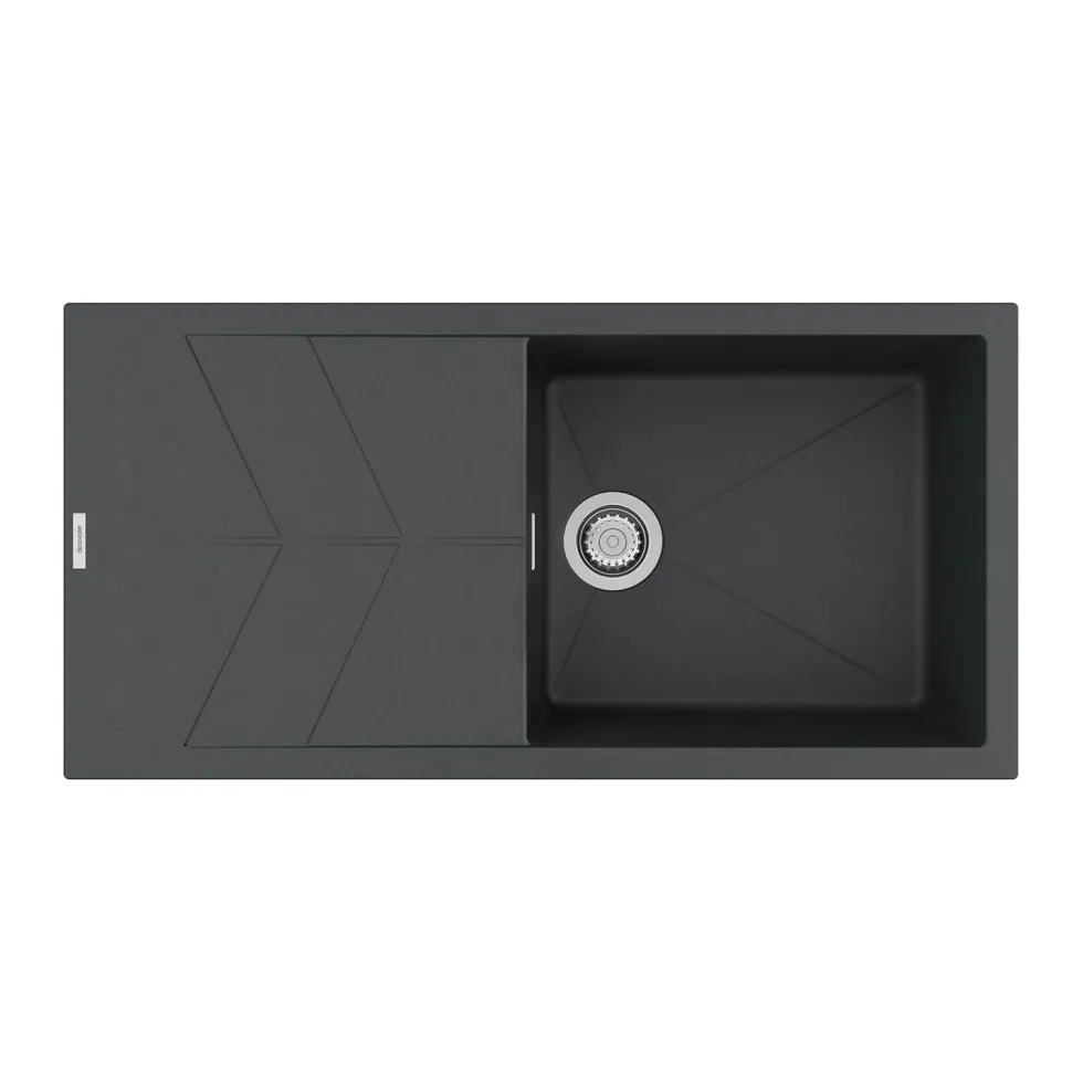 Clearwater Rio 1 Bowl Granite Composite Sink & Waste with Reversible Drainer - 1000 x 500mm