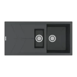 Clearwater Rio 1.5 Bowl Granite Composite Sink & Waste with Reversible Drainer - 1000 x 500mm