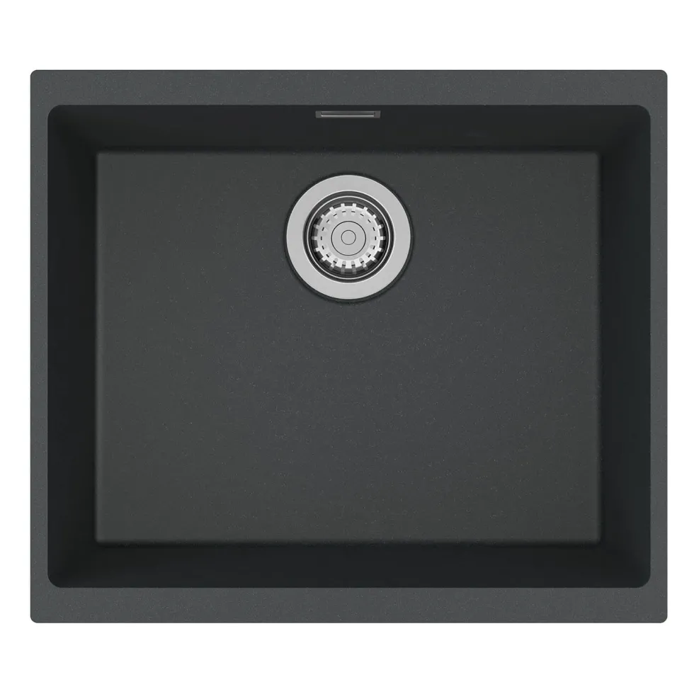 Clearwater Siena 1 Bowl Granite Composite Inset or Undermount Kitchen Sink & Waste - 530 x 460mm
