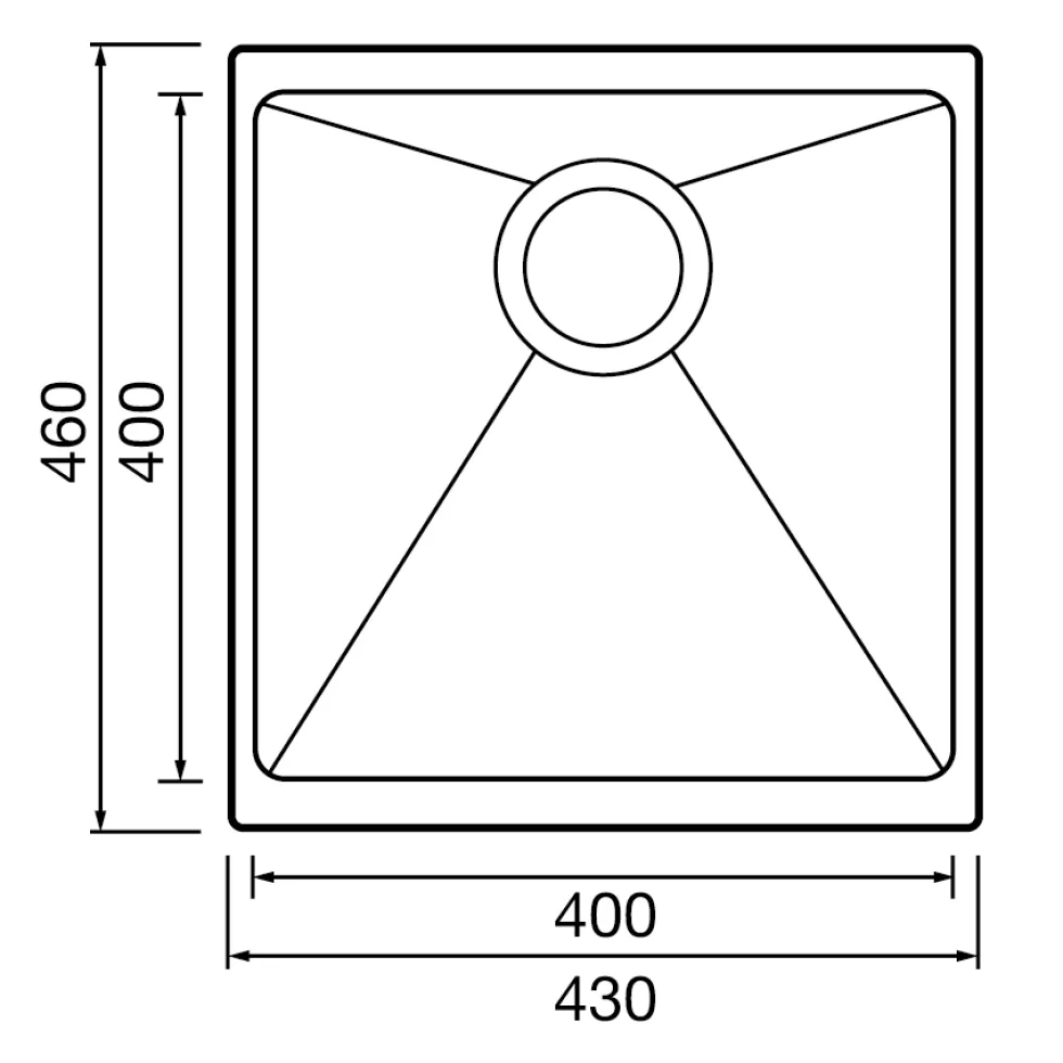 Clearwater Siena 1 Bowl Granite Composite Inset or Undermount Kitchen Sink & Waste - 430 x 460mm