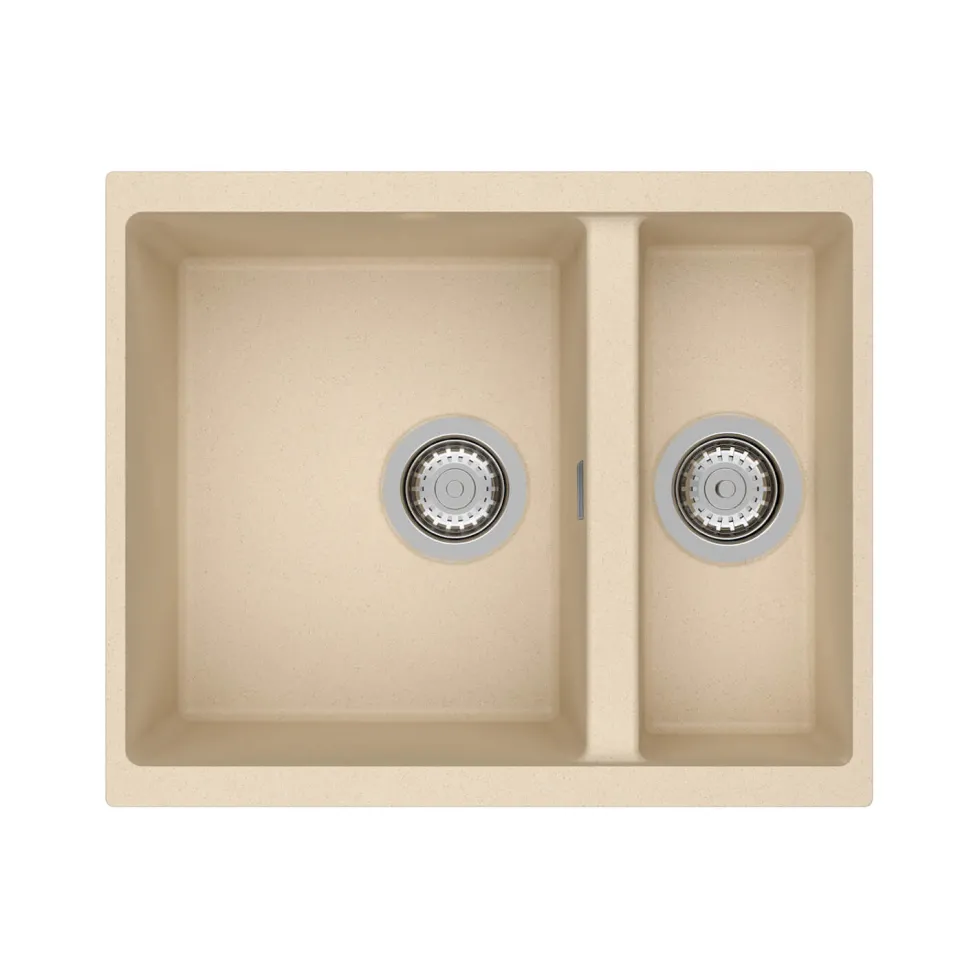 Clearwater Siena 1.5 Bowl Granite Composite Undermount Kitchen Sink & Waste - 555 x 460mm