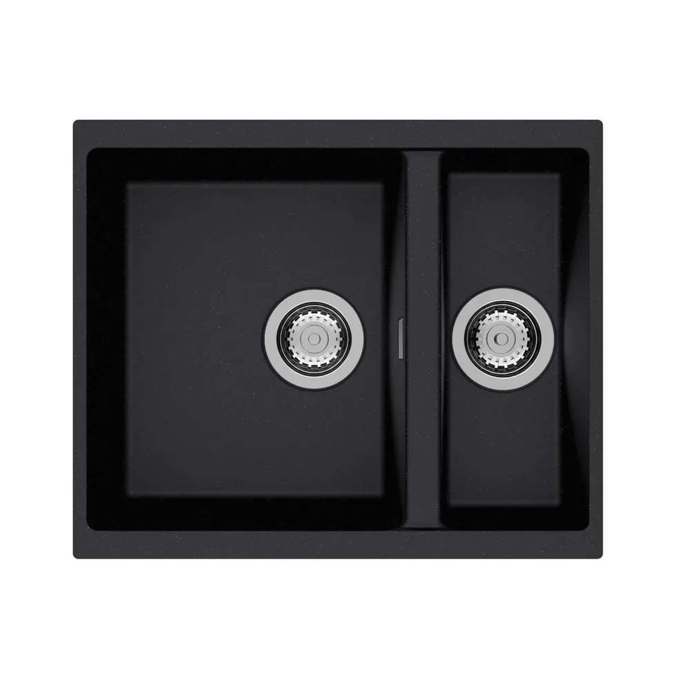 Clearwater Siena 1.5 Bowl Granite Composite Undermount Kitchen Sink & Waste - 555 x 460mm