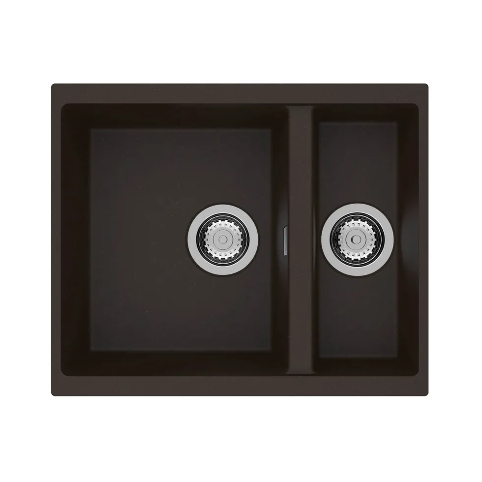 Clearwater Siena 1.5 Bowl Granite Composite Undermount Kitchen Sink & Waste - 555 x 460mm