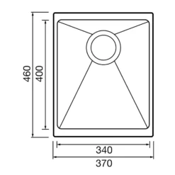 Clearwater Siena Compact 1 Bowl Granite Composite Inset or Undermount Kitchen Sink & Waste - 370 x 460mm