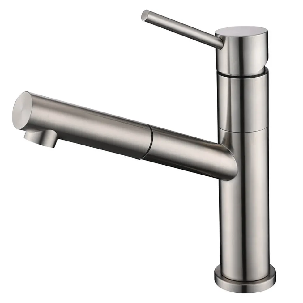 Clearwater Sirius Top Lever Mono Kitchen Mixer with Swivel Spout and Pull Out Aerator - Stainless Steel