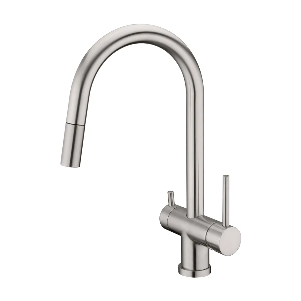 Clearwater Toledo Twin Lever Pull Out Spray Mono Kitchen Mixer and Cold Filtered Water Tap