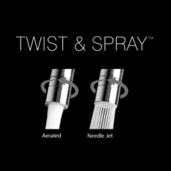 Clearwater Topaz Twin Lever Mono Kitchen Mixer with 'Twist & Spray' Spout and Knurled Handles