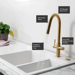 Clearwater Topaz Twin Lever Mono Kitchen Mixer with 'Twist & Spray' Spout and Knurled Handles