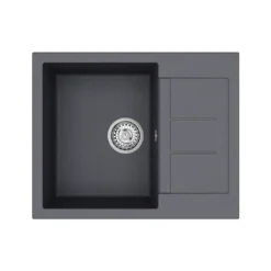 Clearwater Vesta 1 Bowl Granite Composite Kitchen Sink with Reversible Drainer - 620 x 500mm