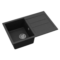 Clearwater Vesta 1 Bowl Granite Composite Kitchen Sink with Reversible Drainer - 780 x 500mm