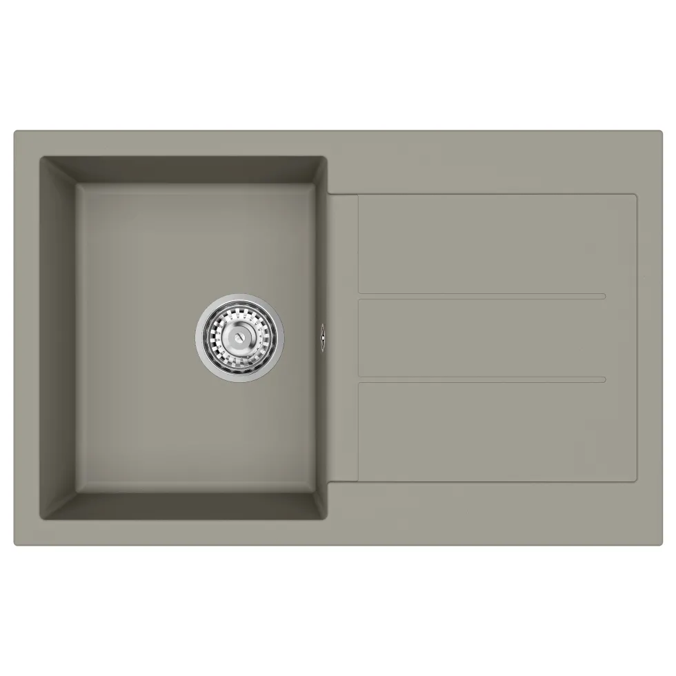 Clearwater Vesta 1 Bowl Granite Composite Kitchen Sink with Reversible Drainer - 780 x 500mm