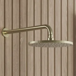 Core Fluted Round Fixed Shower Head with Arm