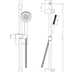 Core Fluted Slide Rail Shower Kit, Shower Handset & Hose