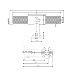 Core Knurled Furniture T-Bar Handle