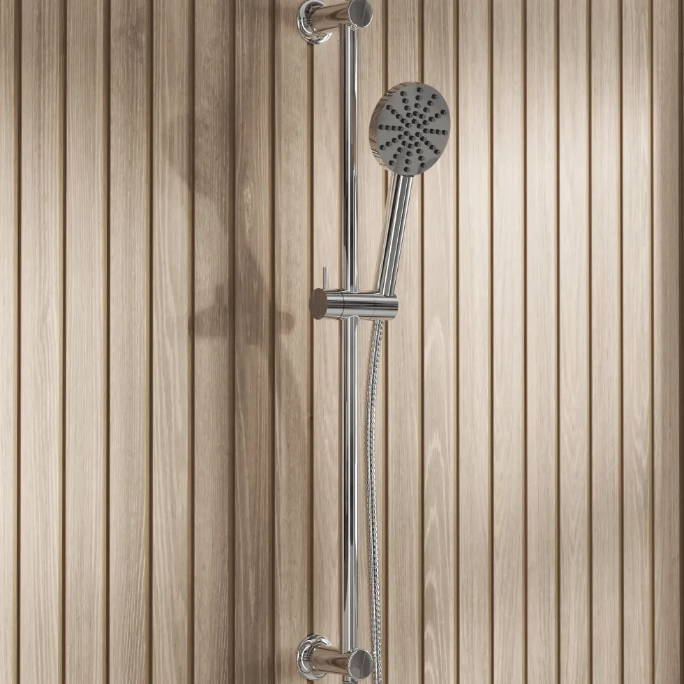 Core 1 Outlet Concealed Shower Valve & Slide Rail Kit with Fluted Handset