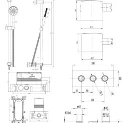 Core 1 Outlet Concealed Shower Valve & Slide Rail Kit with Fluted Handset