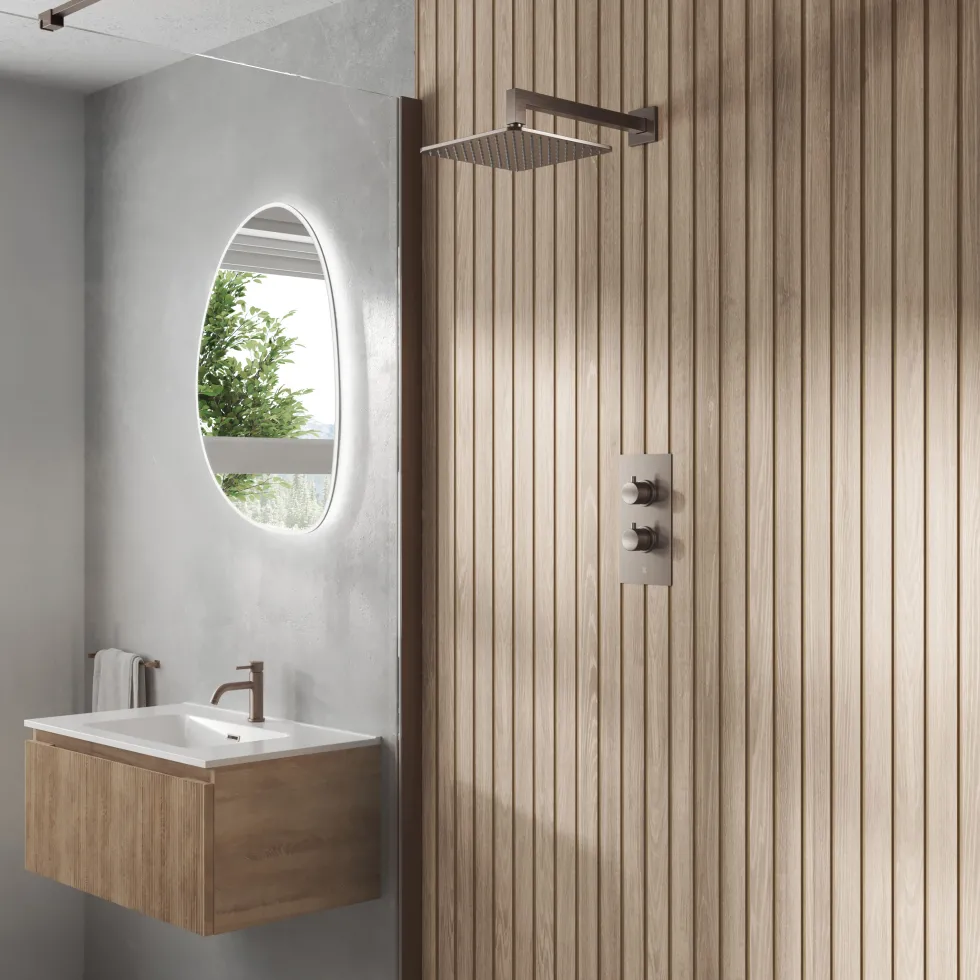 Core 1 Outlet Concealed Valve & Fixed Wall Mounted Square Shower Head