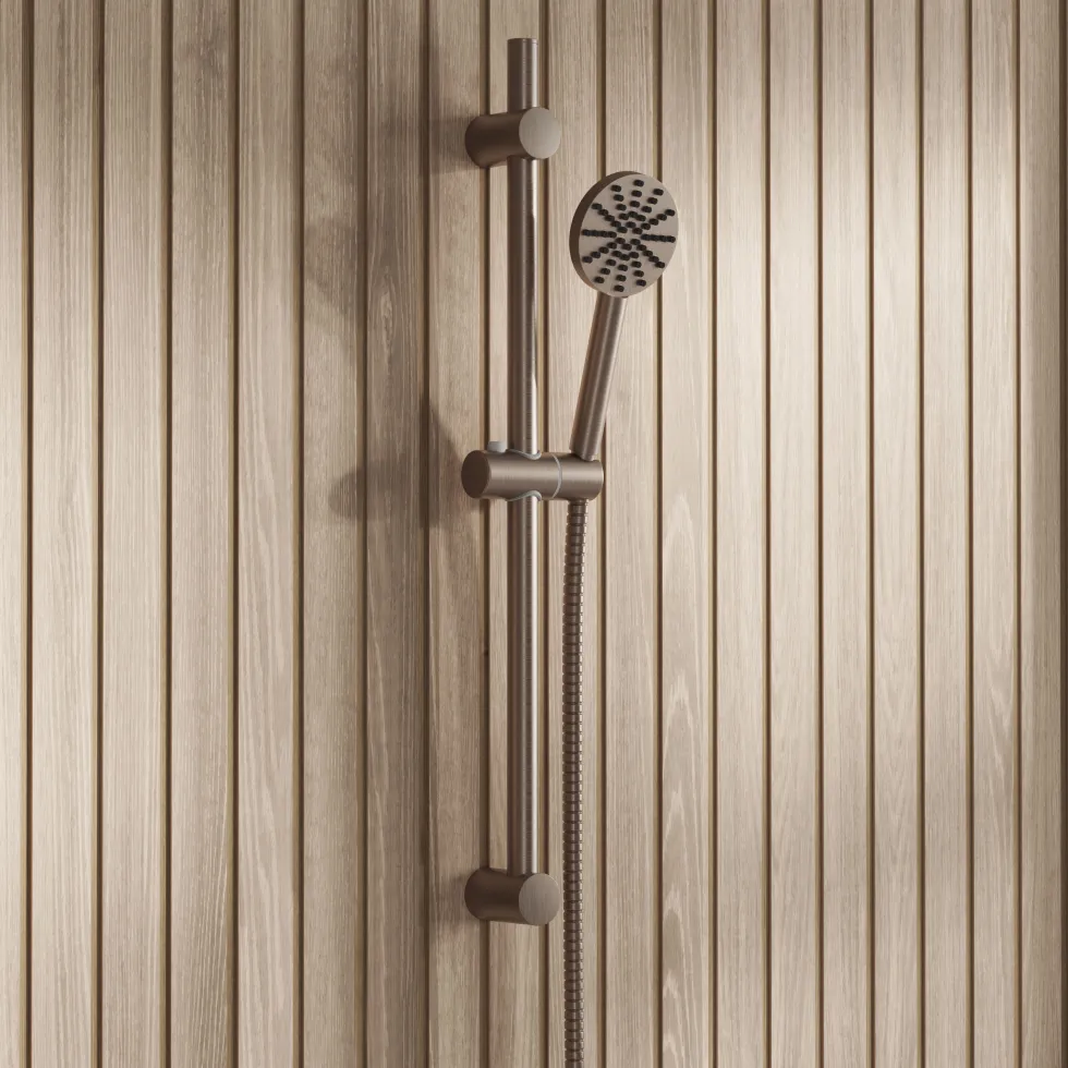 Core 1 Outlet Exposed Thermostatic Bar Valve & Fluted Slide Rail Shower Kit