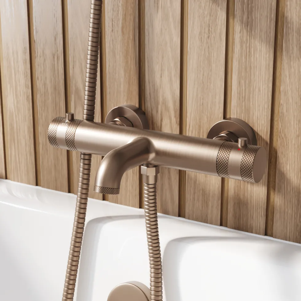Core 2 Outlet Wall Mounted Bath Shower Mixer with Slide Rail Kit
