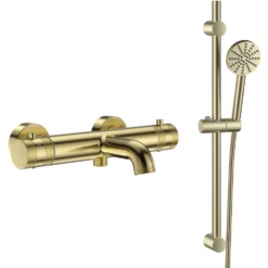 Core 2 Outlet Wall Mounted Bath Shower Mixer with Slide Rail Kit