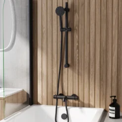 Core 2 Outlet Wall Mounted Bath Shower Mixer with Slide Rail Kit