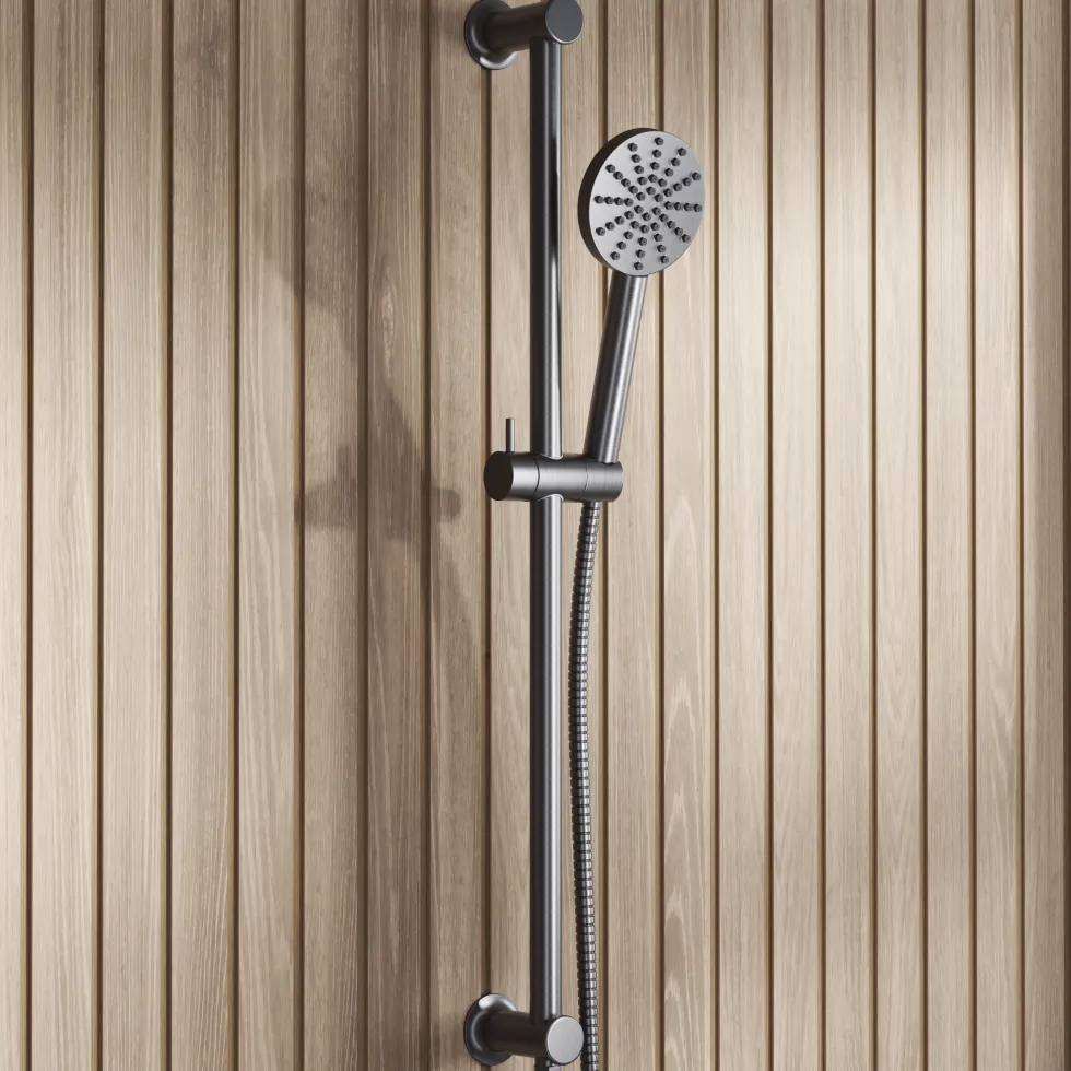 Core Shower Package with 2 Outlet Concealed Valve, Shower Head & Fluted Handset Slide Rail Kit