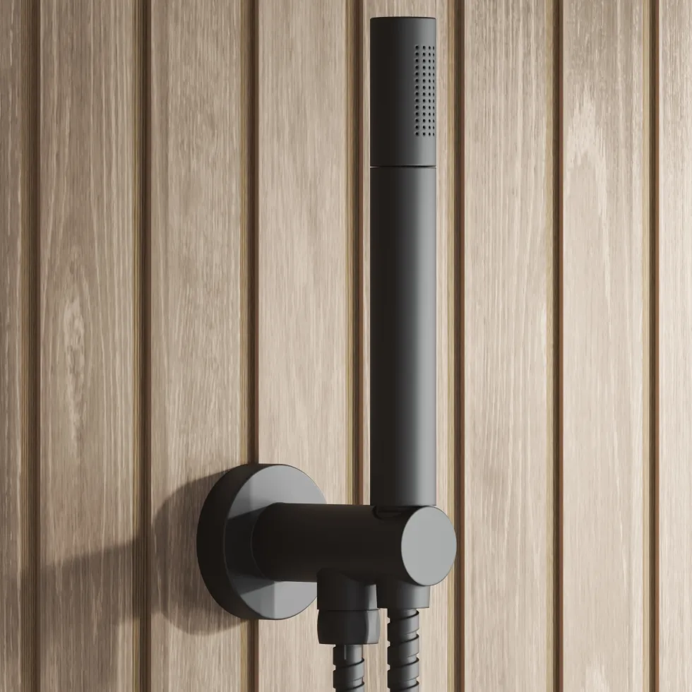 Core Shower Package with 2 Outlet Concealed Valve with Wall Mounted Fluted Spotlight Shower Head & Shower Wall Kit