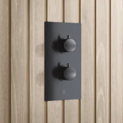 Core Shower Package with 2 Outlet Concealed Valve with Wall Mounted Fluted Spotlight Shower Head & Shower Wall Kit