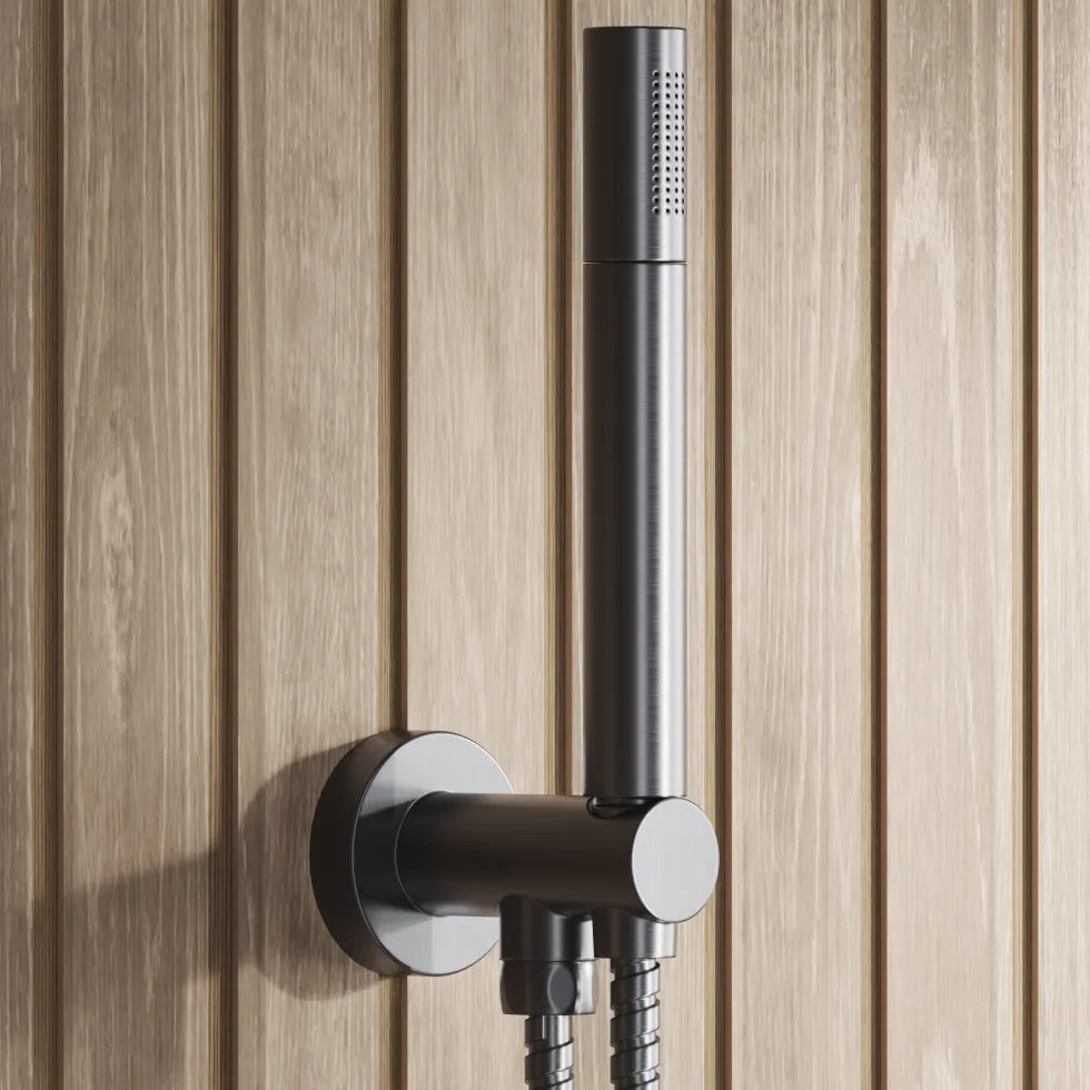 Core Shower Package with 2 Outlet Concealed Valve with Wall Mounted Fluted Spotlight Shower Head & Shower Wall Kit