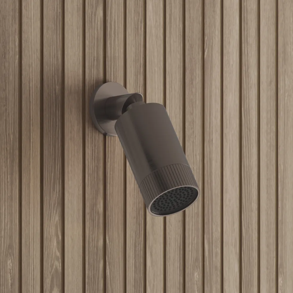 Core Shower Package with 2 Outlet Concealed Valve with Wall Mounted Fluted Spotlight Shower Head & Shower Wall Kit