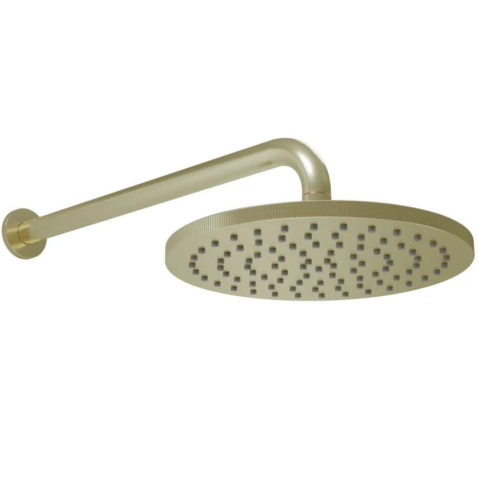 Core Shower Package with 2 Outlet Manual Valve, Fixed Wall Mounted Shower Head & Fluted Handset Slide Rail Kit
