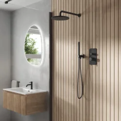 Core Shower Package with 2 Outlet Manual Valve, Fixed Wall Mounted Shower Head & Shower Kit