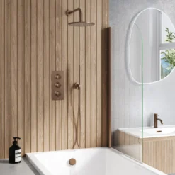 Core Shower Package with 3 Outlet Valve, Fixed Shower Head, Kit & Overflow Bath Filler