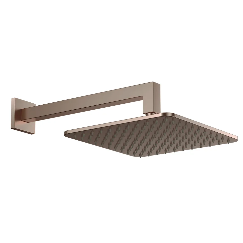 Core Shower Package with 2 Outlet Valve, Fixed Wall Mounted Square Shower Head & Shower Wall Kit