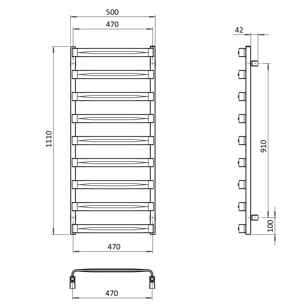 Crosswater Air Heated Towel Rail
