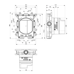 Crosswater Atoll/Glide II 2 Outlet Concealed Thermostatic Shower Valve - Crossbox Technology