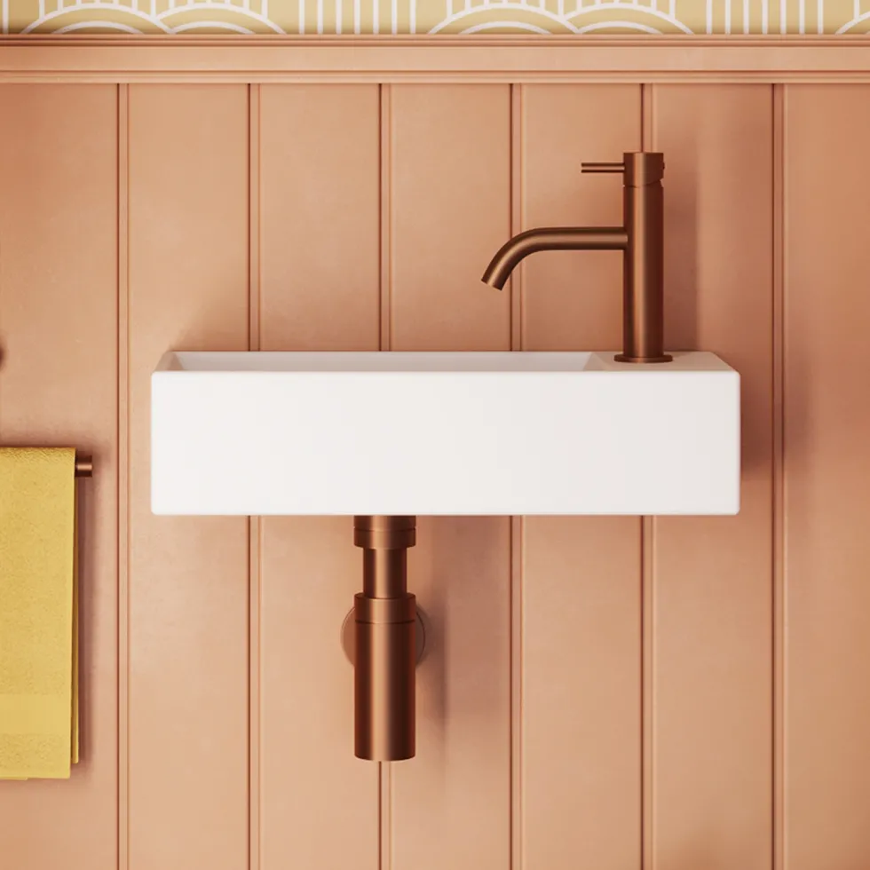 Crosswater Beck 450mm Cloakroom Wall Hung Basin with Waste
