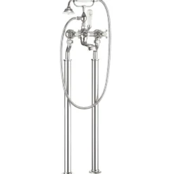 Crosswater Belgravia Crosshead Floor Standing Bath Shower Mixer with Handset Kit - Chrome