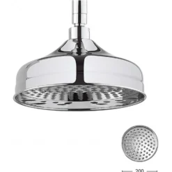 Crosswater Belgravia Exposed Thermostatic Shower Valve with Fixed Shower Head - 8 Inch Chrome Shower Head
